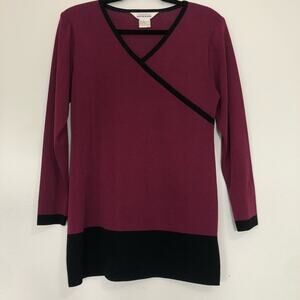 Exclusively Misook Rasberry Pink Knit Sweater Top